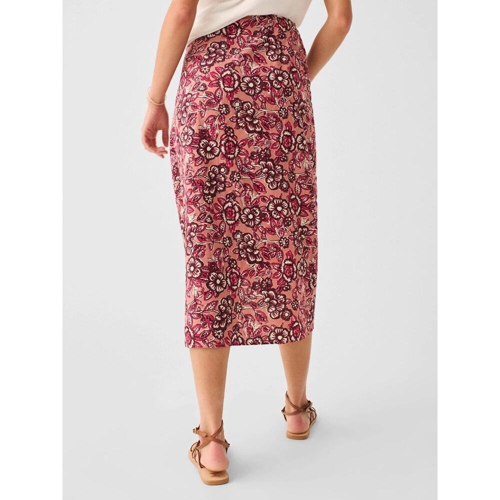 Faherty Pacifica Linen Wrap Skirt – Rose Desert Bloom –‎ XS - Picture 6 of 6